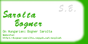 sarolta bogner business card